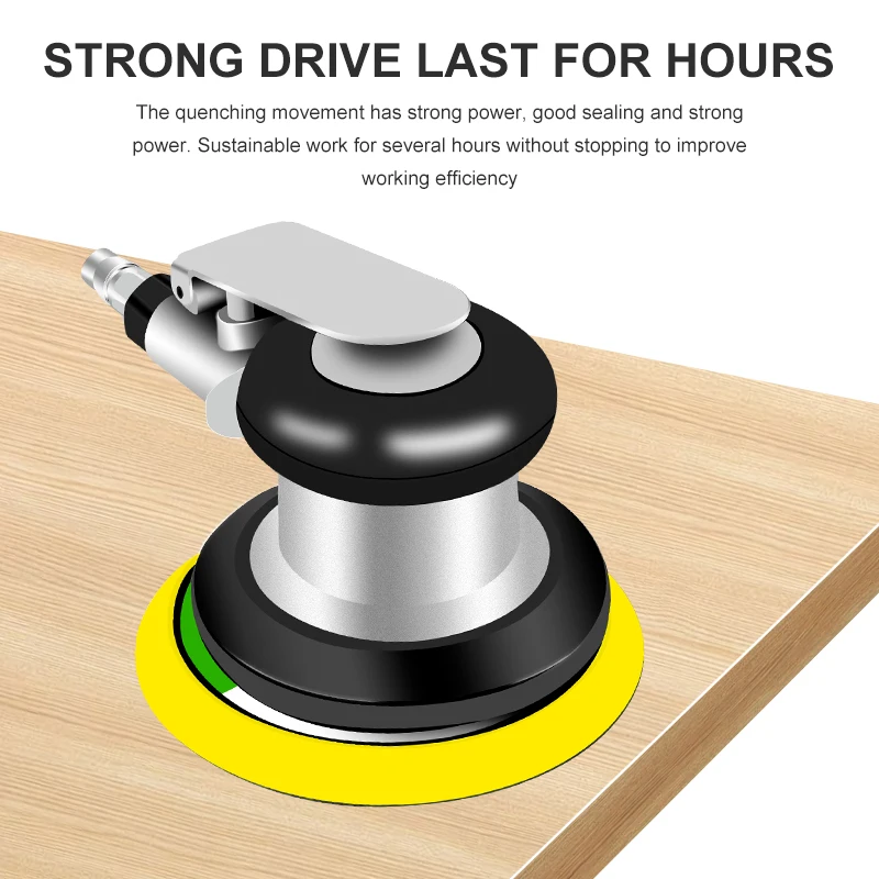 5-Inch Pneumatic Track Sander 125mm Round Air Woodworking Sander Handheld Polishing Machine Grinder Pneumatic Tools