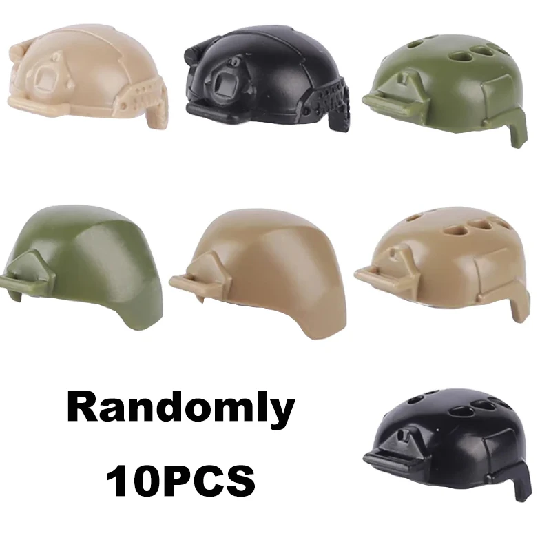 MOC Figures Accessories Building Blocks Military Soldiers Navy Hat Keraf Motorcycle Helmets Knit Cap Casquette Beret Bricks Toys