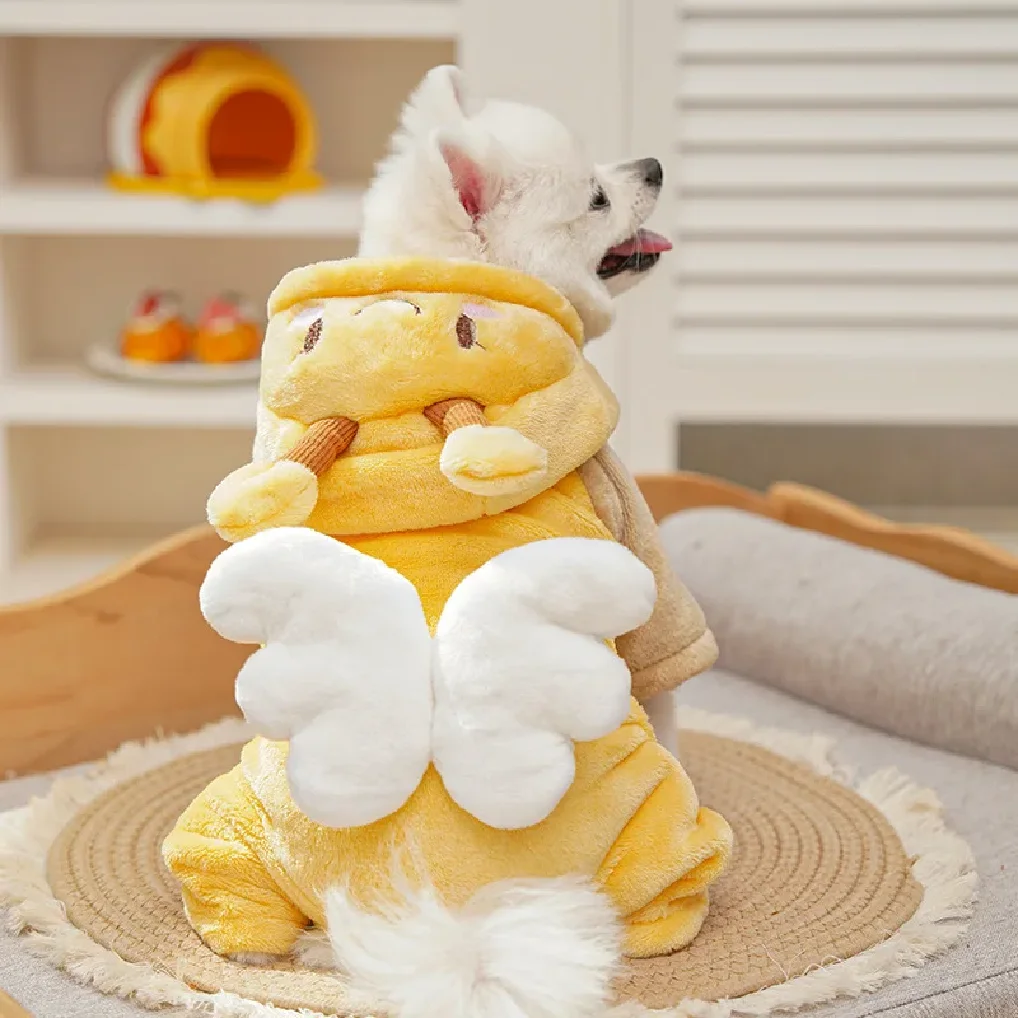 زي كلب النحل ثلاثي الأبعاد، سترة حيوانات أليفة نحلة للعام الجديد لعيد الهالوين وعيد الميلاد، معطف دافئ من القطيفة على شكل جرو، قطة حيوانات لطيفة