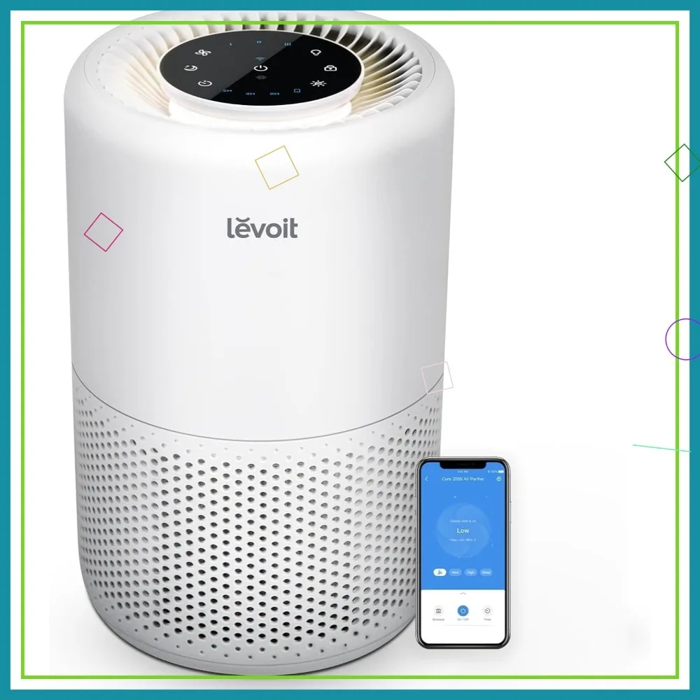 

Умный Wi-Fi очиститель воздуха для дома и спальни, HEPA-фильтр от аллергенов, дыма и пыли, управление через Alexa, белый цвет