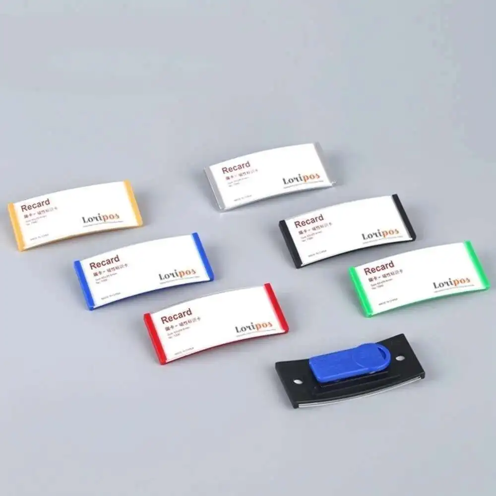 10pcs 75X32mm Magnetic Abs Badge Tag Black Blue Gold Matte Silver Plastic Badge Magnet Badge Shop