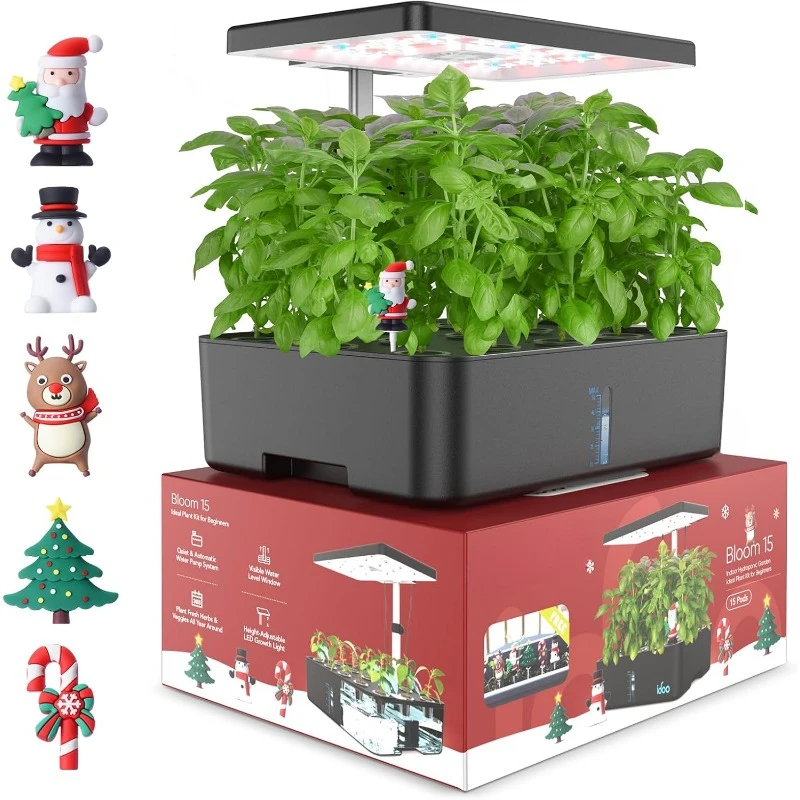 

Hydroponics Growing System Kit 15Pods, Birthday Gifts for Mom Women, Herb Garden Indoor with LED Grow Light for Home School