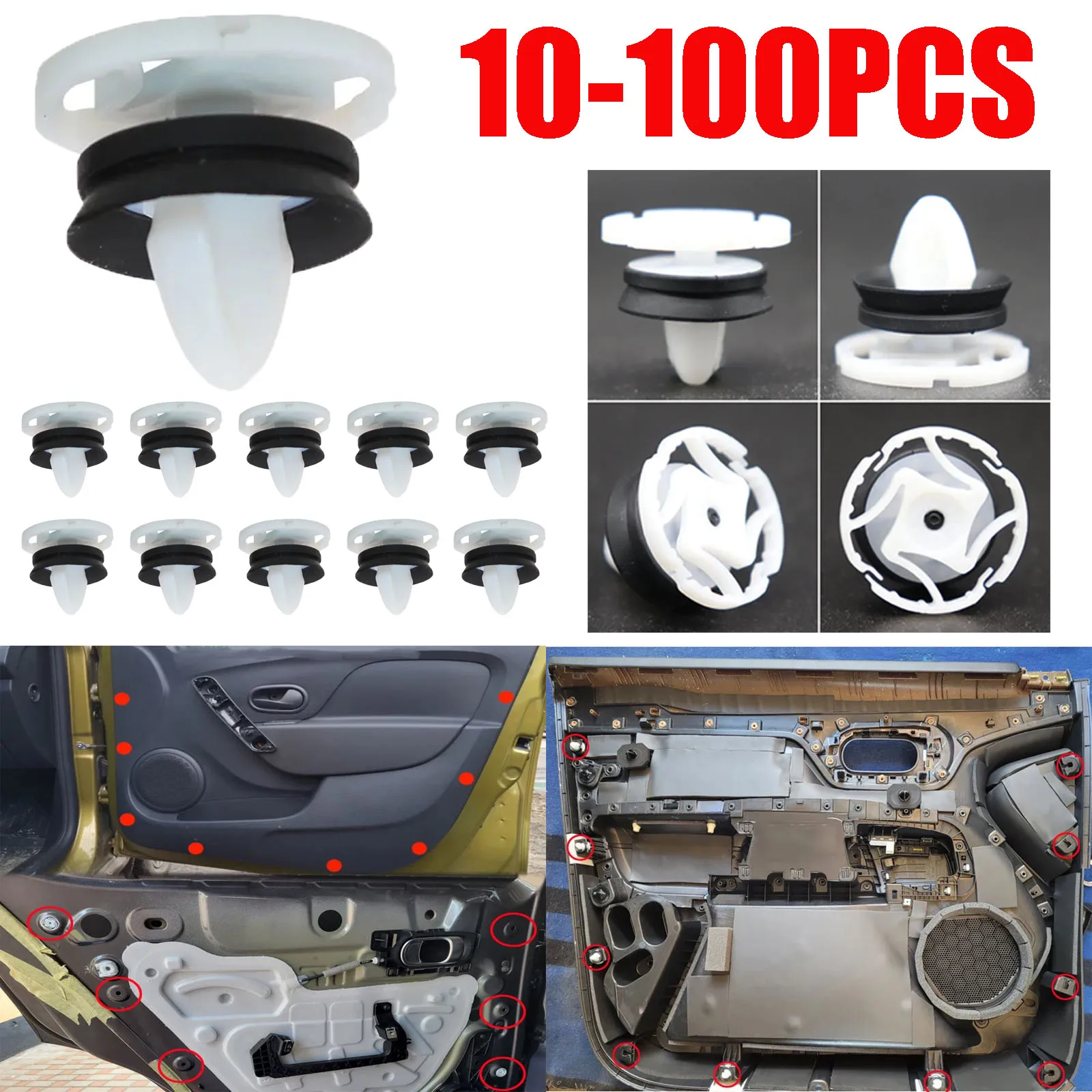 10-100PCS Auto Interior Accessories Fastener Clips Interior Clips Car Door Trim Panel Mounting Clips For Renault 7703077476
