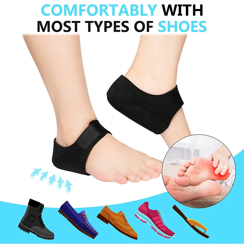 Plantarfasziitis-Einlegesohlen, Silikon-Fersenschutz für Sporen, Stoßdämpfung, Fersenschmerzlinderung, Schuhe, Polster, U-Cup, halbhohe Socken – Detail 9