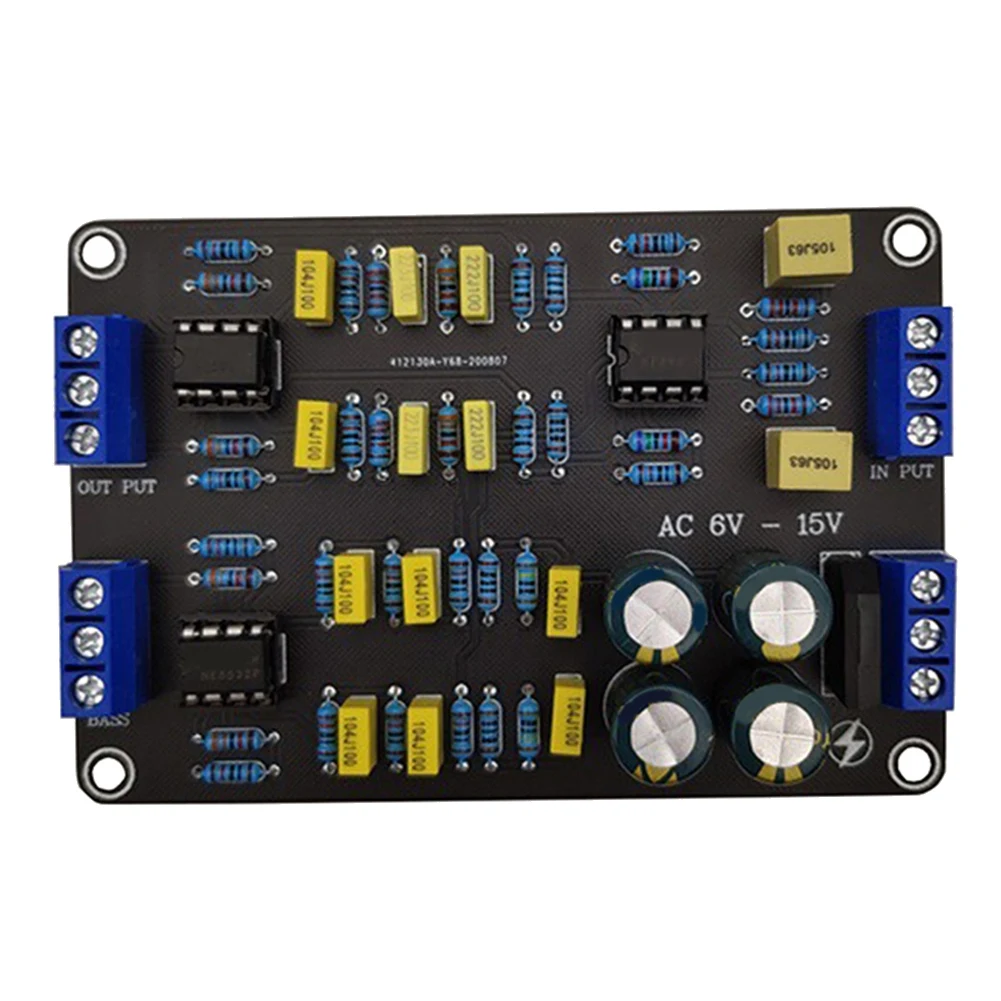2 шт. 2-полосный активный кроссоверный фильтр, высокие басы, аудиодинамик, делитель частоты с предустановленным чипом NE5532, для модифицированного звука