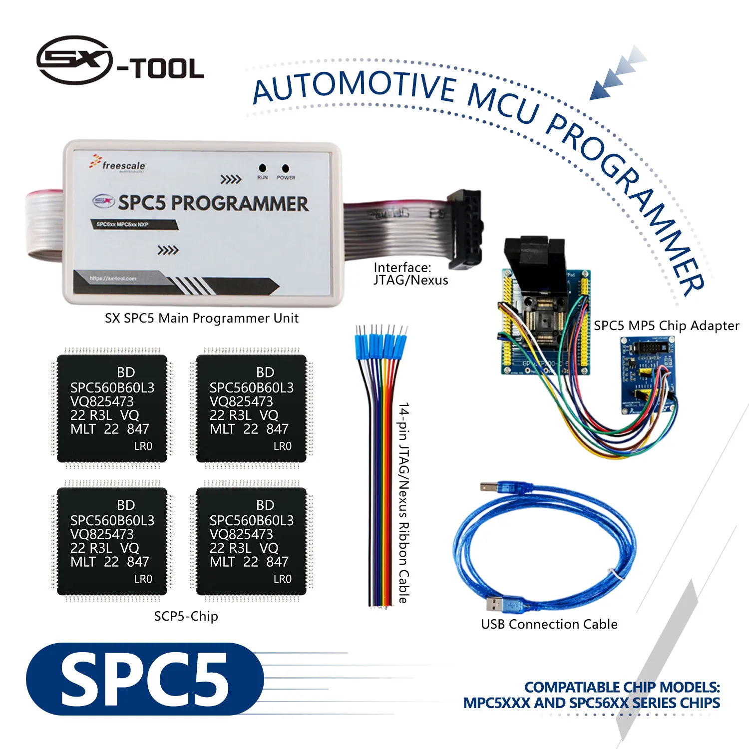 SX-TOOL SPC5 Automotive MCU Programmer ECU Repair Tool for MPC5xxx SPC56xx Read Write Burn Debugger Kit