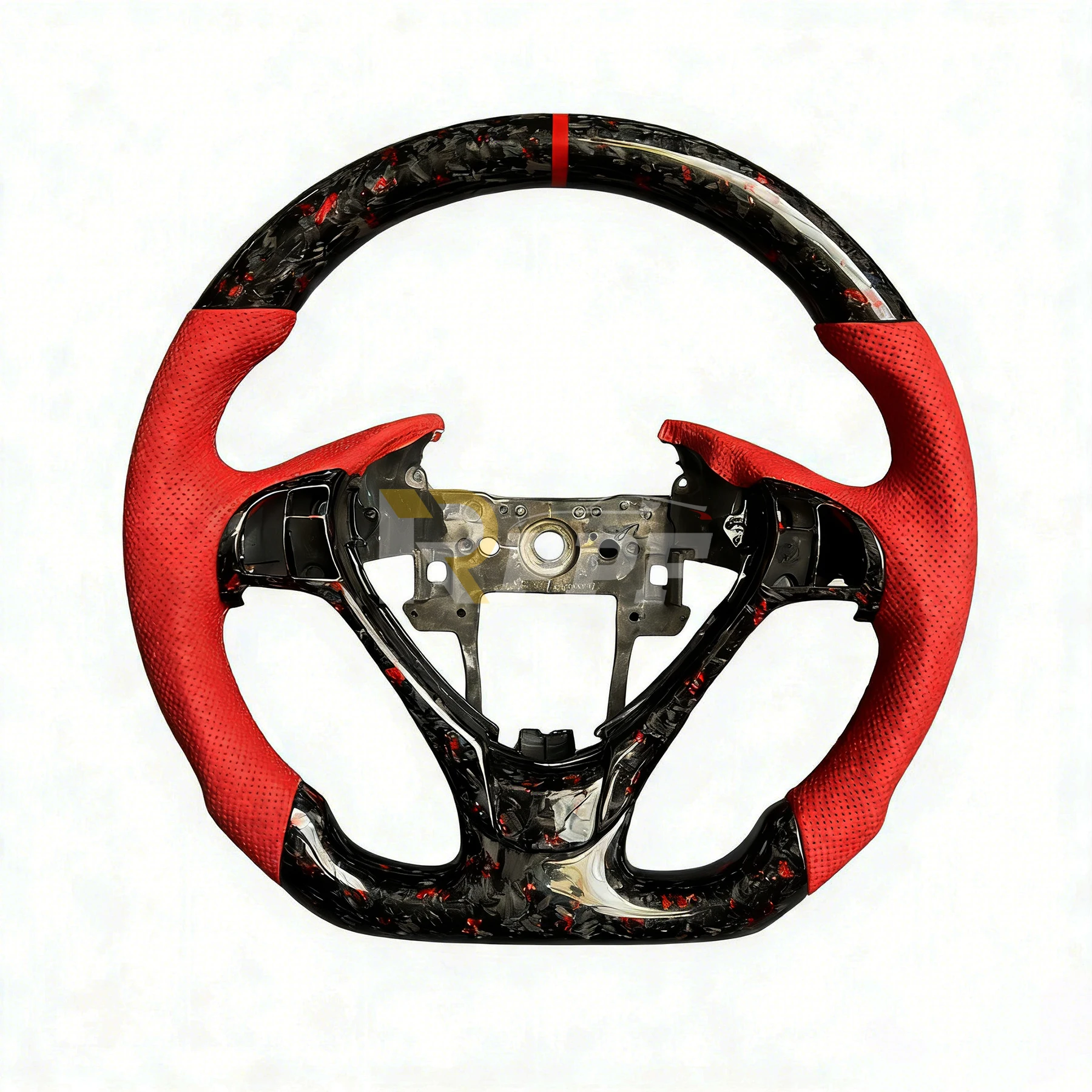 Custom  Leather Forged Carbon Fiber 3-Spoke Steering Wheel for Acura TL 2009-2014/2016-2018 ILX/2010-2013 ZDX/2013-2018
