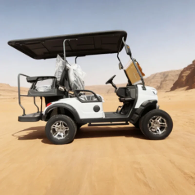 

2026 Suspension 2-Row 4-Seat Electric Golf Cart Hunting Car With Brake Assist Black High-End Seats With Folding Windshield