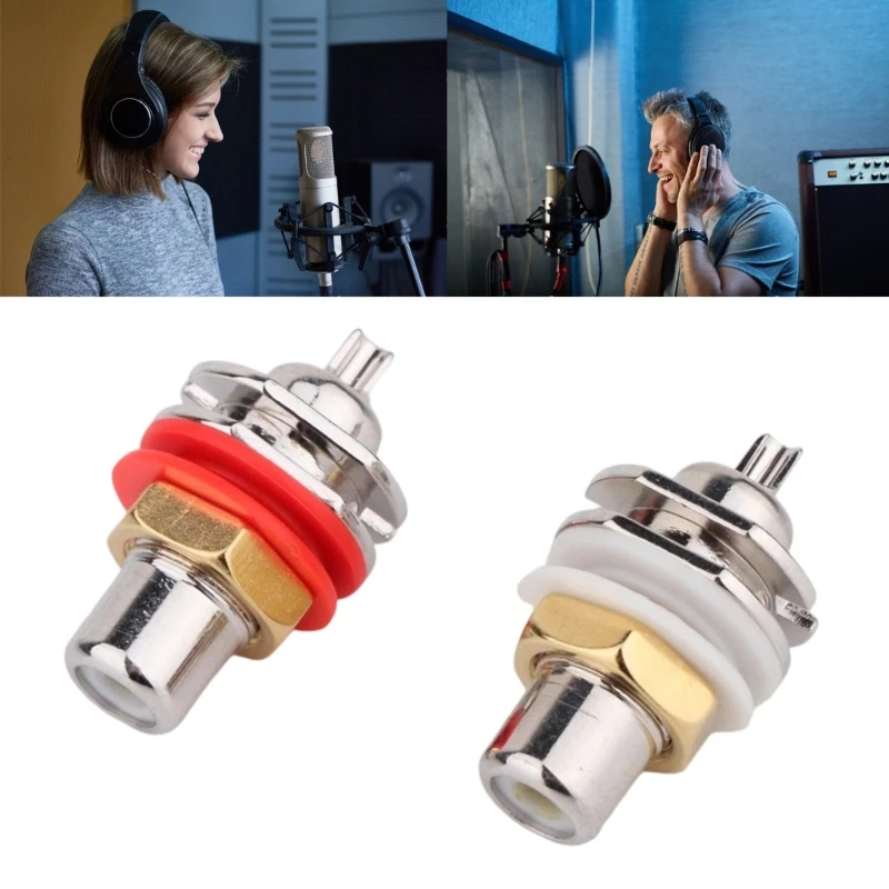 Rhodium Plated Female Port Connectors Professional Auditory Video Terminals