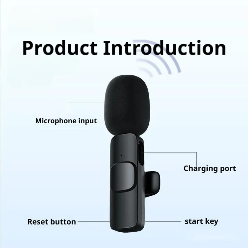 ميكروفون لافالير لاسلكي واحد إلى اثنين، ميكروفون بودكاست بمشبك لتسجيل البث، ملحقات التوصيل والتشغيل #5