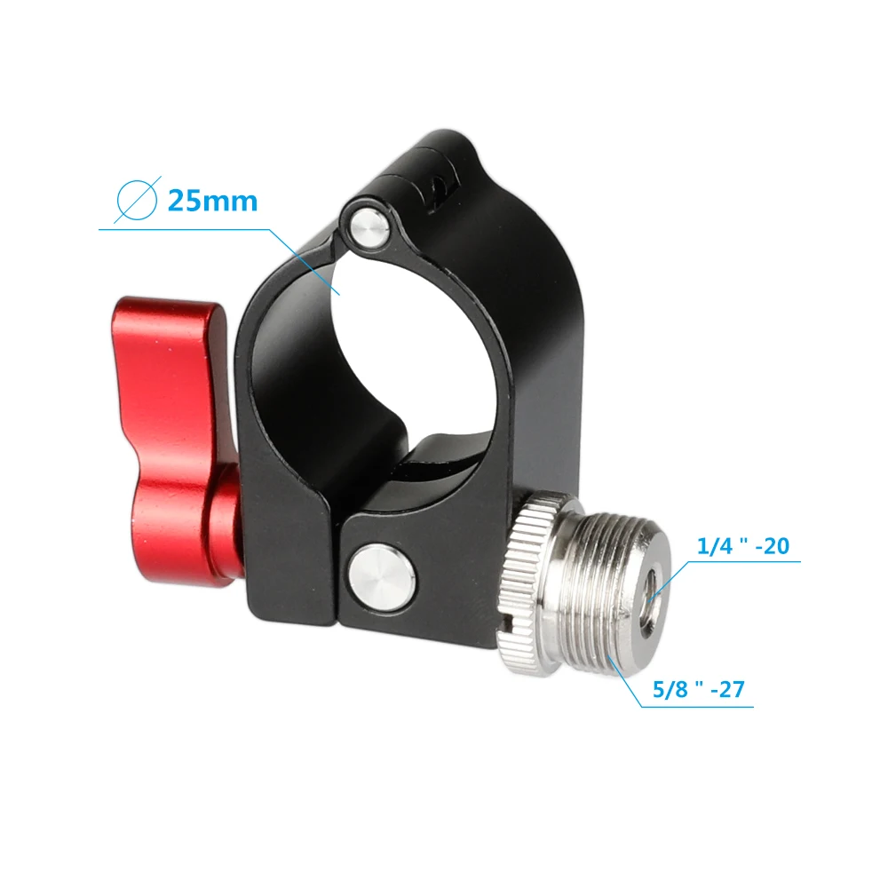 CAMVATE 25Mm Penjepit Batang & 1/4 "-20 Betina Ke 5/8"-27 Adaptor Sekrup Mikrofon Jantan untuk DJI Ronin M, Penstabil Gimbal Freefly MOVI