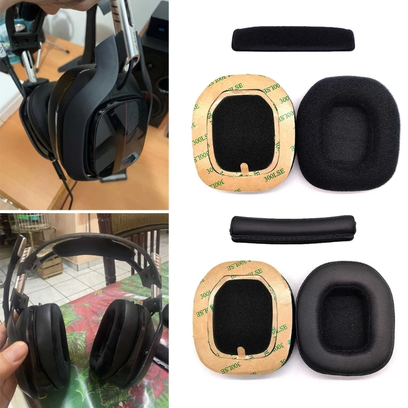 for Astro A40 A50 gen3 gen4 Gaming Headset Earpads Cushions Headband Tuning Foam Pads Soft Flannel/ Protein Leather PU H8WD