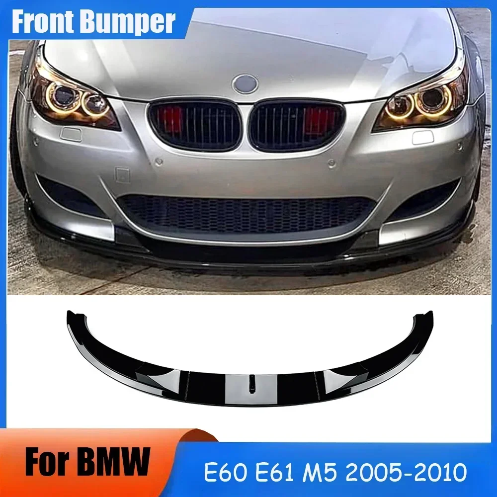 Front Bumper Spoiler For BMW 5 Series E60 E61 M5 2005-2010 Car Lower Splitter Guard Protector Cover Body Kit Car Decoration