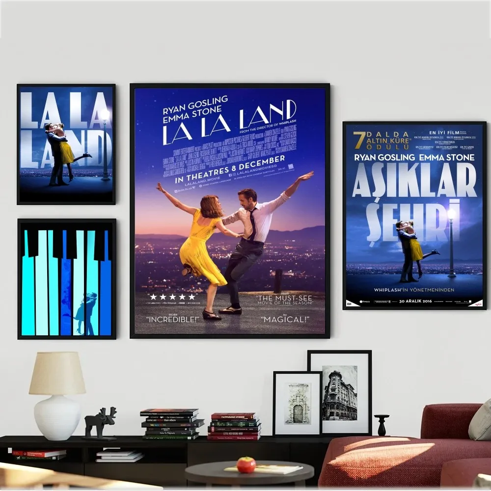 La La Land Movie Poster Posters Kraft Paper Vintage Poster Wall Art Painting Study Aesthetic Art Small Size Wall Stickers