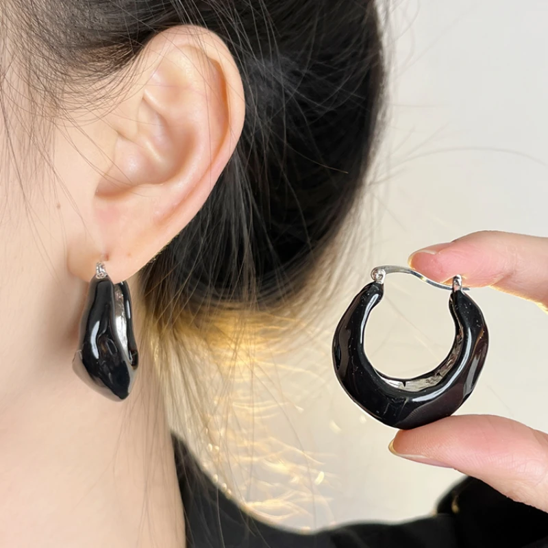 

*Multi colored enamel metal shaped earrings