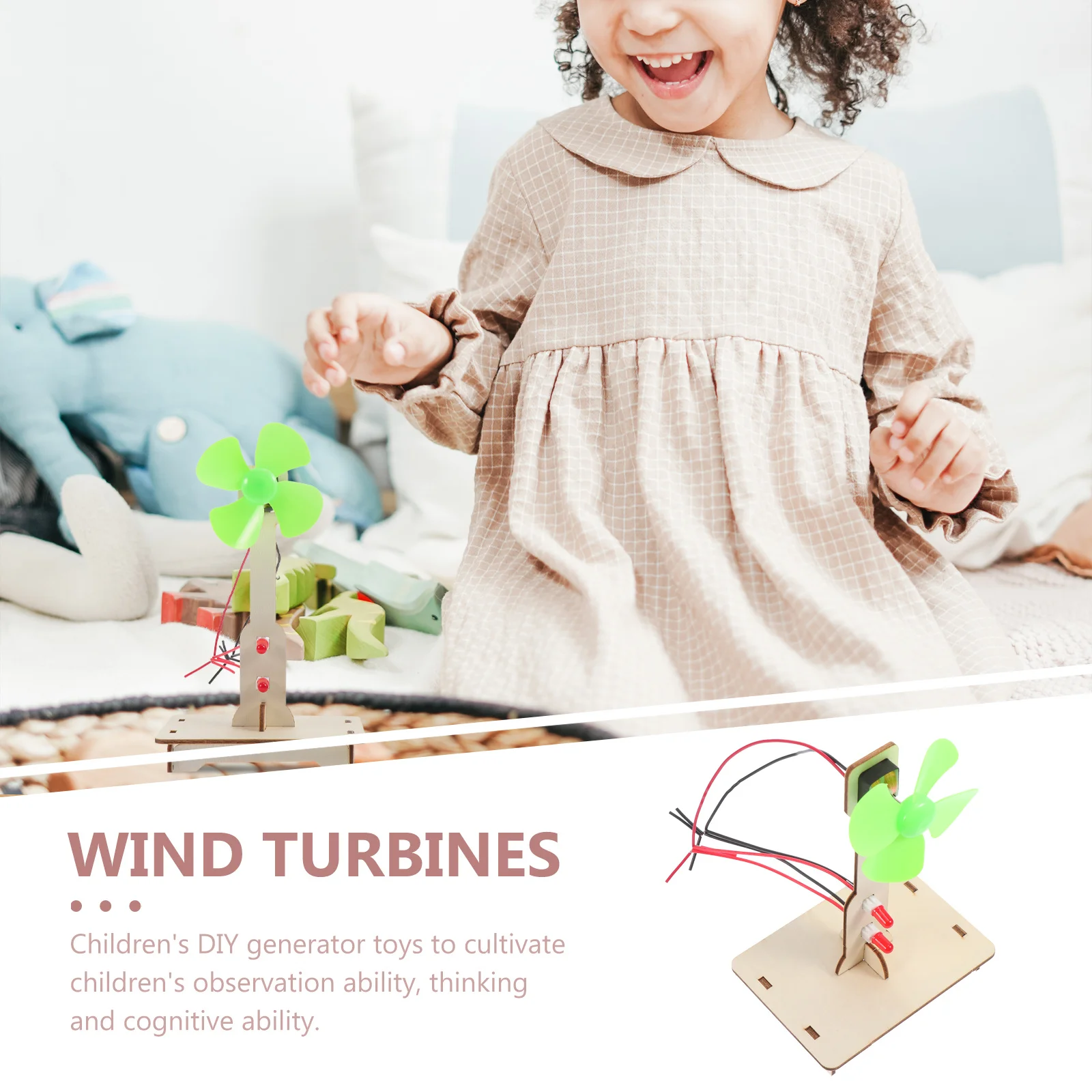 

1Pcs Wind Energy Generator DIY Educational Science Experiment Kit for Kids Observation Thinking Development Generator Model