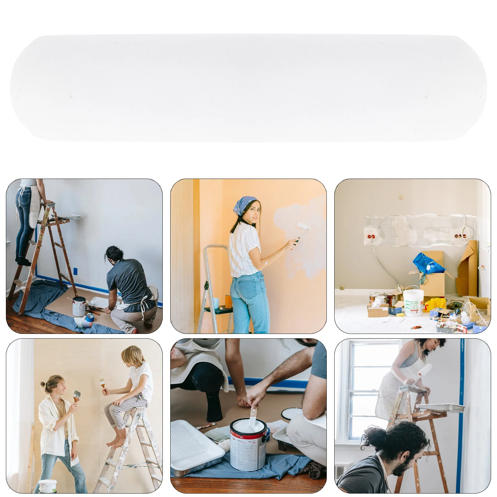 

4 шт., губчатые валики для рисования, сменные валики для кистей, прочные стержни для покраски стен и поверхностного покрытия