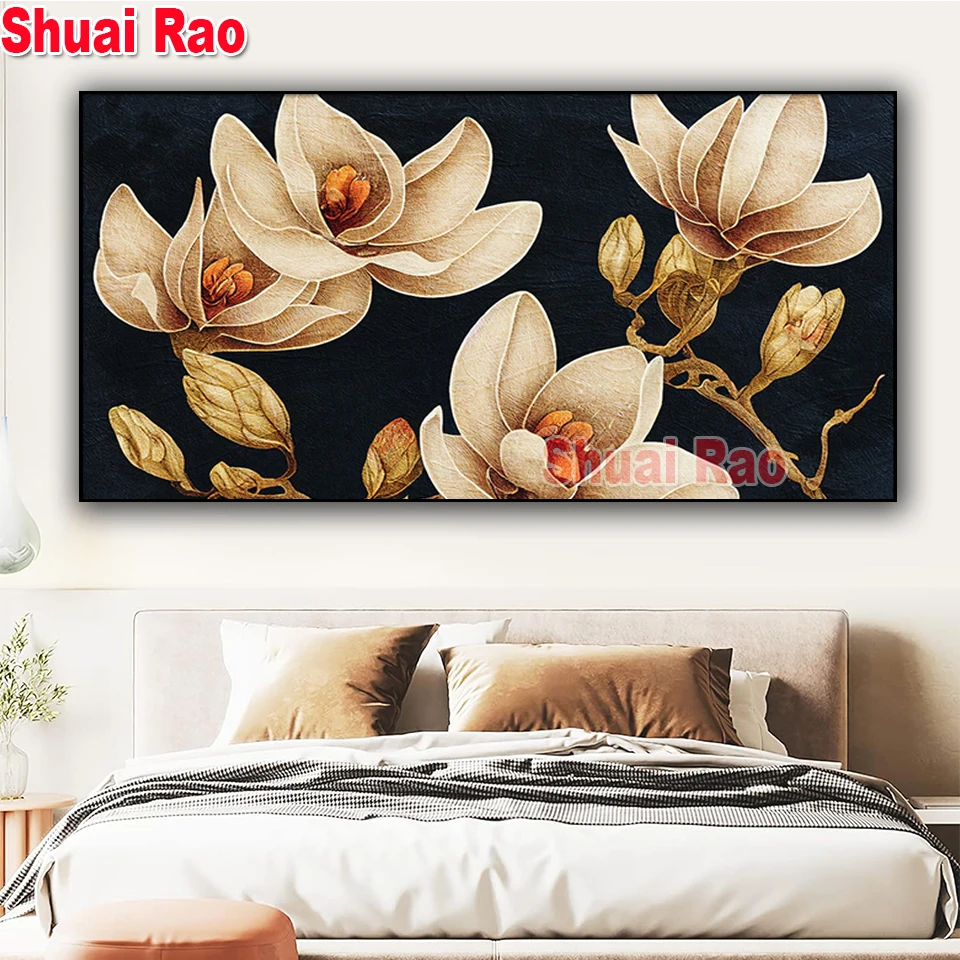 ancient orchid diamond painting new 2024 Full Square Round Diy Diamond Mosaic Jewelry cross stitch Mysterious Flowers Home Decor