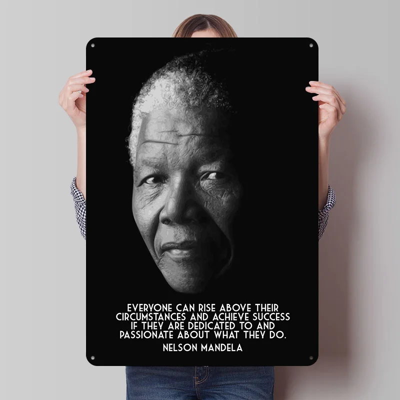 NELSON MANDELA SUCCESS Printing Poster Customized Retro Wall Art Vintage Metal Signs for Room Bar Accessories Decoration Gaming