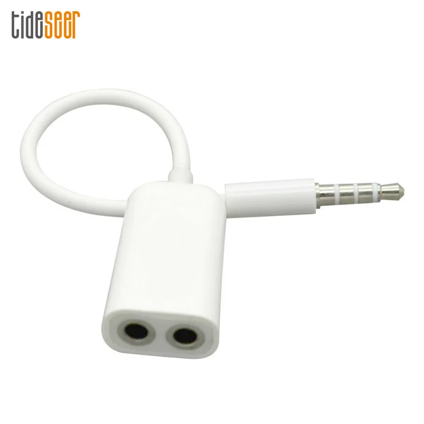 2000pcs 3.5mm Earphone Headphone 1 Male to 2 Dual Female Y Splitter Stereo Audio Cable Adapter Jack For iPhone Tablet PC MP3/4