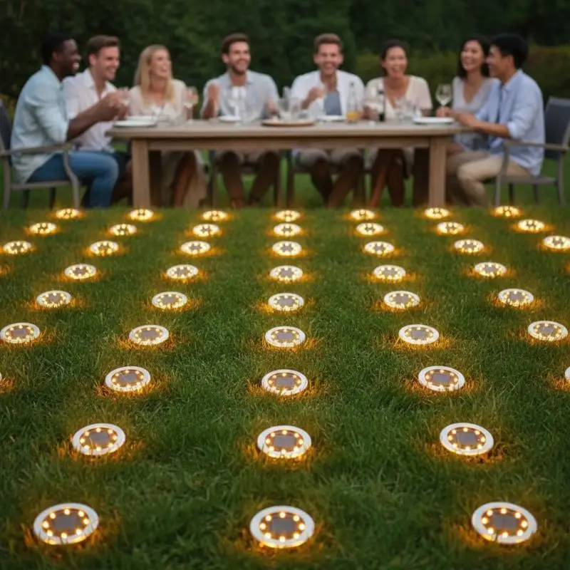 Lawn Lights 8LED Solar Outdoor Garden Waterproof Decorative For Path Park Way Yard Floor Under Ground Spot Lamp Highlight
