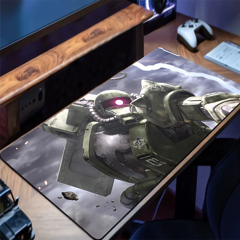 แผ่นรองเมาส์ Mechanical Warrior Gundam Zaku II แผ่นรองเล่นเกม อุปกรณ์เสริมสำหรับพีซี แผ่นรองคีย์บอร์ด แผ่นรองเมาส์ยาง แผ่นรองเมาส์สำหรับแล็ปท็อป แผ่นรองเมาส์ HD