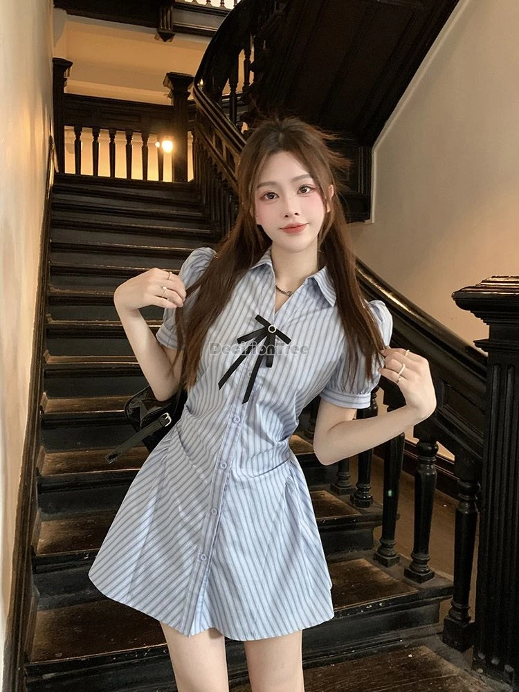 2024 korean style academy uniform waist tight slim striped jk uniform sweet spicy girl school activity performance two-piece set