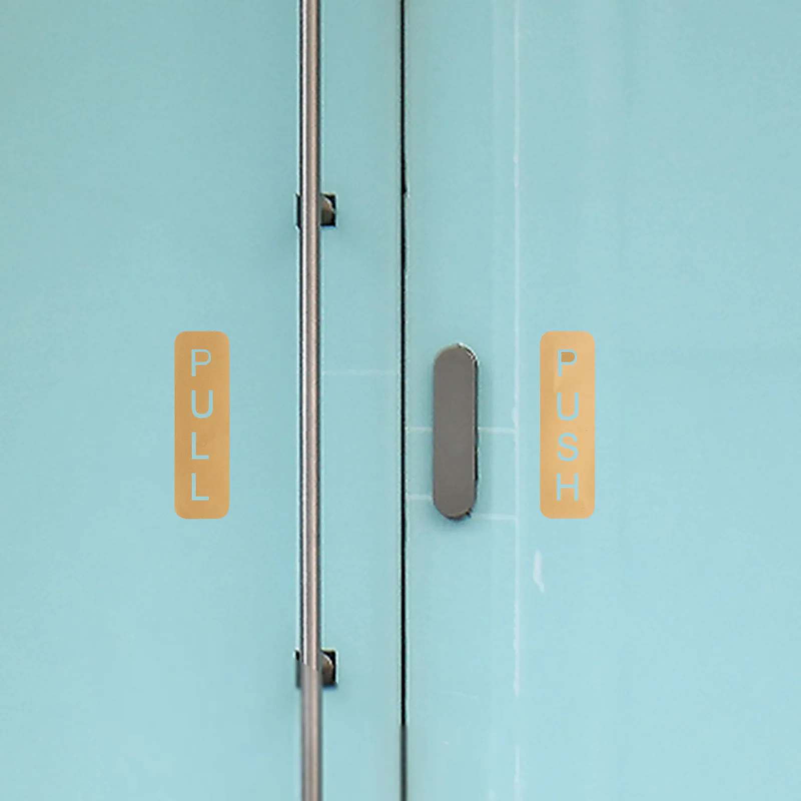 1Pair Push Pull Sign Door Sticker Adhesive Glass Door Decal Office Bathroom Home Privacy Protection Easy Clean Tool Free