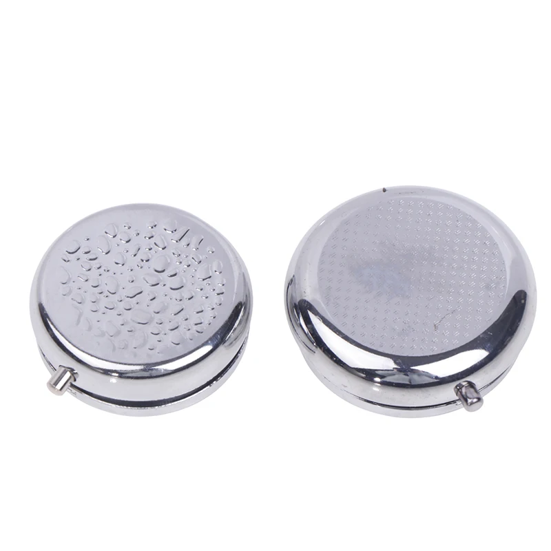 Metal Pill Boxes Stainless Steel Round Pill Boxes Medicine Organizer Container Medicine Case Splitters Pill Candy Box