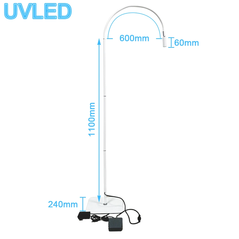 Imagem -02 - Luz Ultravioleta com Interruptor Pedal Lâmpada de Cura Led Cílios Postiços Enxertando Cola Interruptor de pé