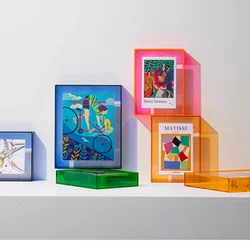 Acrylic Double-sided Transparent Photo Frame Suspended Poster Mounting Wall Hanging Picture Frame Creative Bedroom Decoration