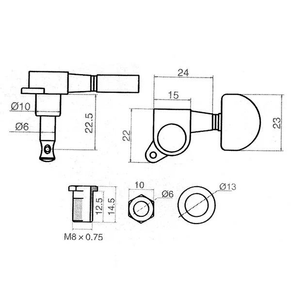 

6Pcs 3l3r Acoustic Guitar Tuners Chrome Zinc Alloy High Quality Machine Heads Easy to Install Guitar String Pegs