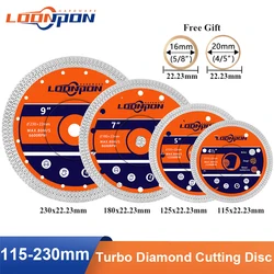 Loonpon-disco de corte de diamante, hoja de sierra Circular de malla prensada en caliente, hoja de diamante Turbo para azulejos de cerámica y porcelana