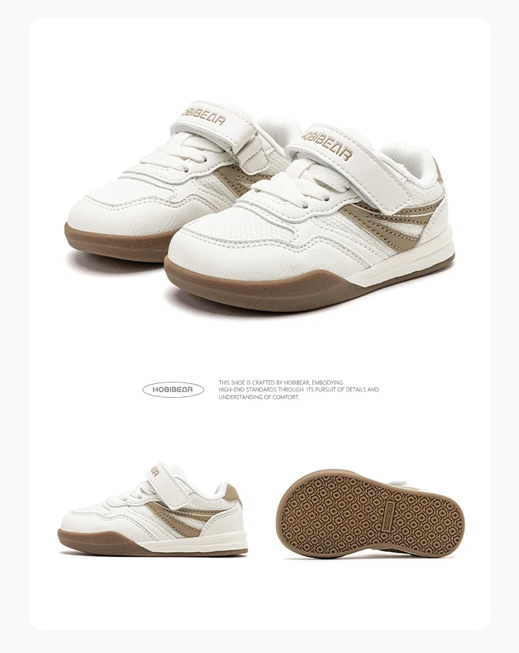 HOBIBEAR Kleinkinder-Sneaker mit breiter Passform, Klettverschluss, minimalistischer Sneaker aus Kunstleder und Mesh-Patchwork – Detail 21