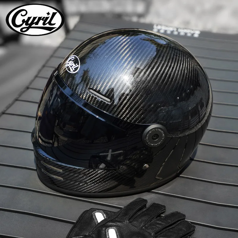 Carbon Fiber Lightweight CYRIL Full Face Motorcycle Helmet Racing DOT ECE Casco Moto Unisex Anti-Fog Breathable Street Windproof