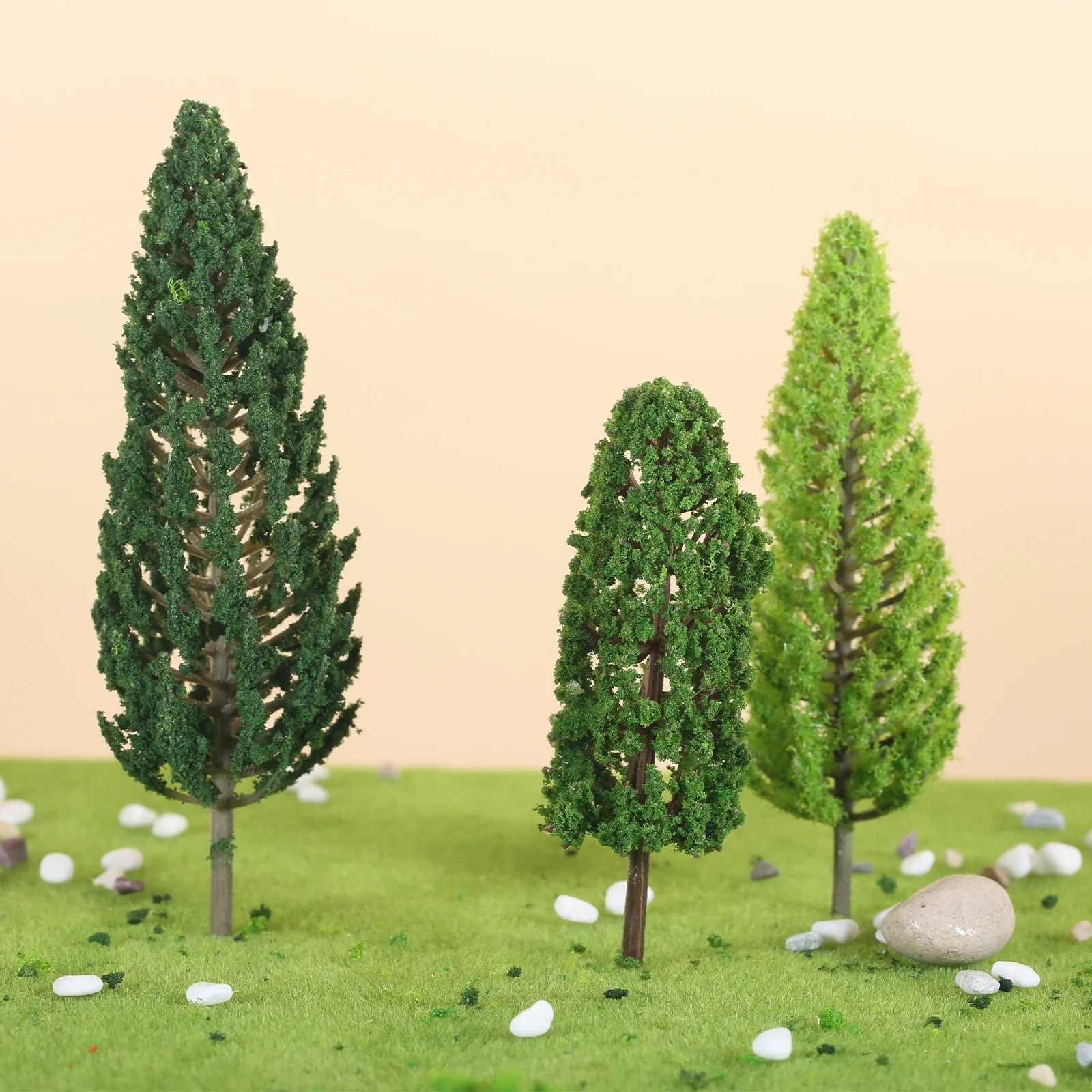 60pcs 1.36-6inch Mixed Model Trees Miniature Green Scenery Garden Building Train Railway Diorama Landscape Sand Table Decoration