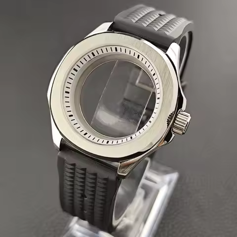 NH35 case 39.5mm silver steel case with seal ring sapphire glass case fit for NH36 NH70 movement case 28.5mm dial 20mm strap