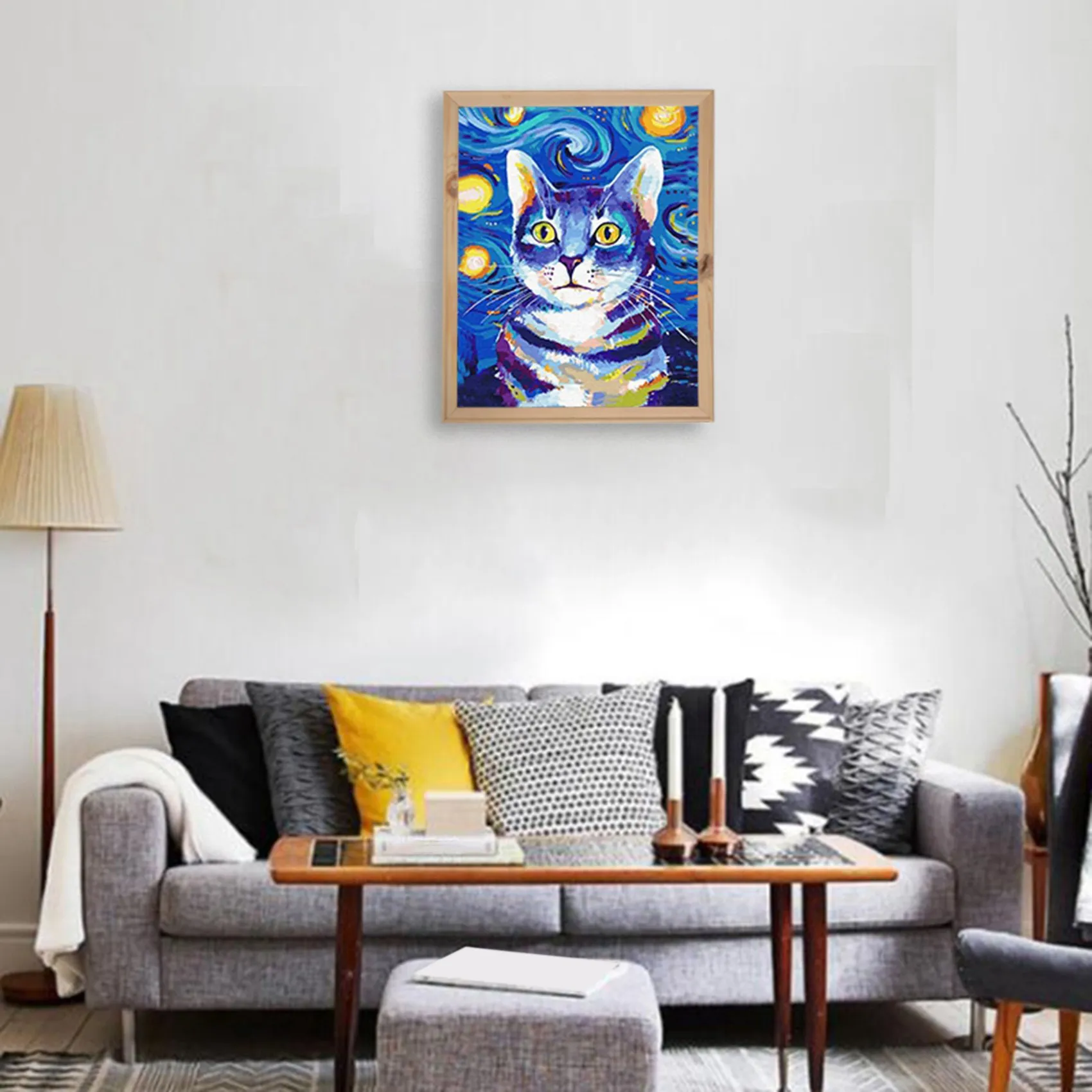 40X50 ซม. กรอบไม้ DIY กรอบรูป Art เหมาะสําหรับตกแต่งบ้านภาพวาดภาพวาดดิจิตอล