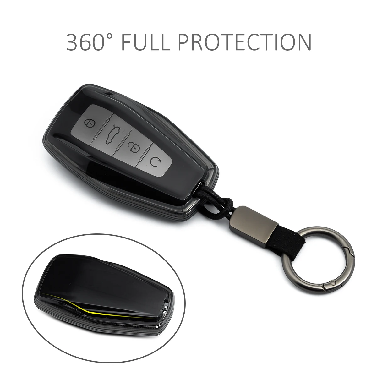 حافظة مفاتيح السيارة النحيفة سلسلة مفاتيح لجيلي كولراي مونجارو الهندسة C M6 Okavango Proton X90 X50 S70 رينو جراند كوليوس #4