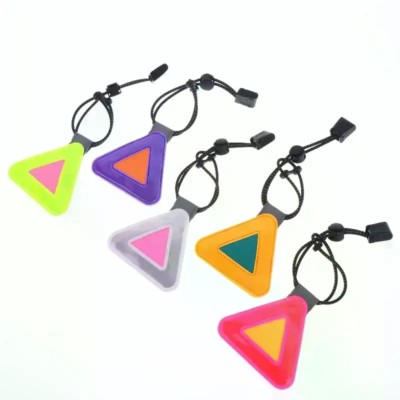 Portable Bike Triangle Reflective Signs Safety Warning Pendant Night Riding Reflective Patch Multi Functional Reflective Label