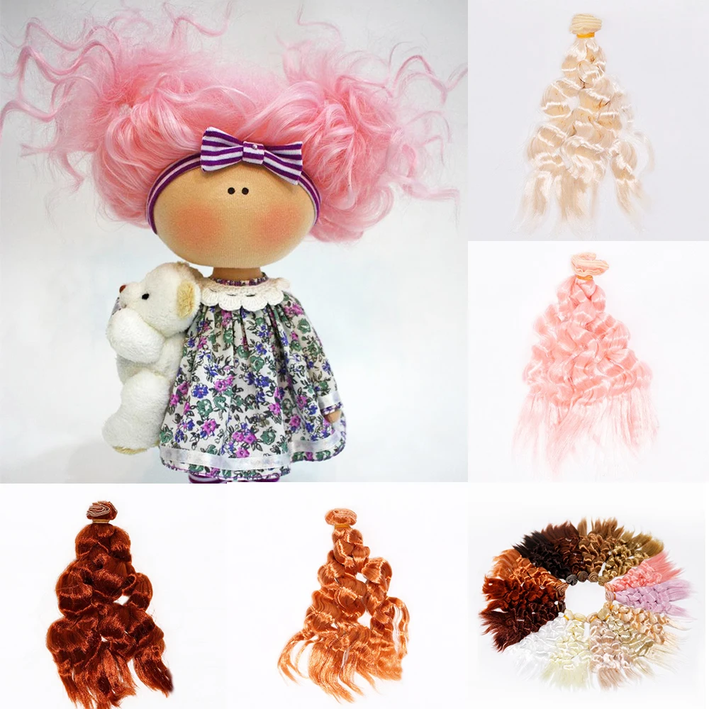 

15*100CM Imitation Mohair Natural Doll Curly Hair Pieces for 1/3 1/4 1/6 1/8 Gradient Color DIY BJD/SD Wig Accessories