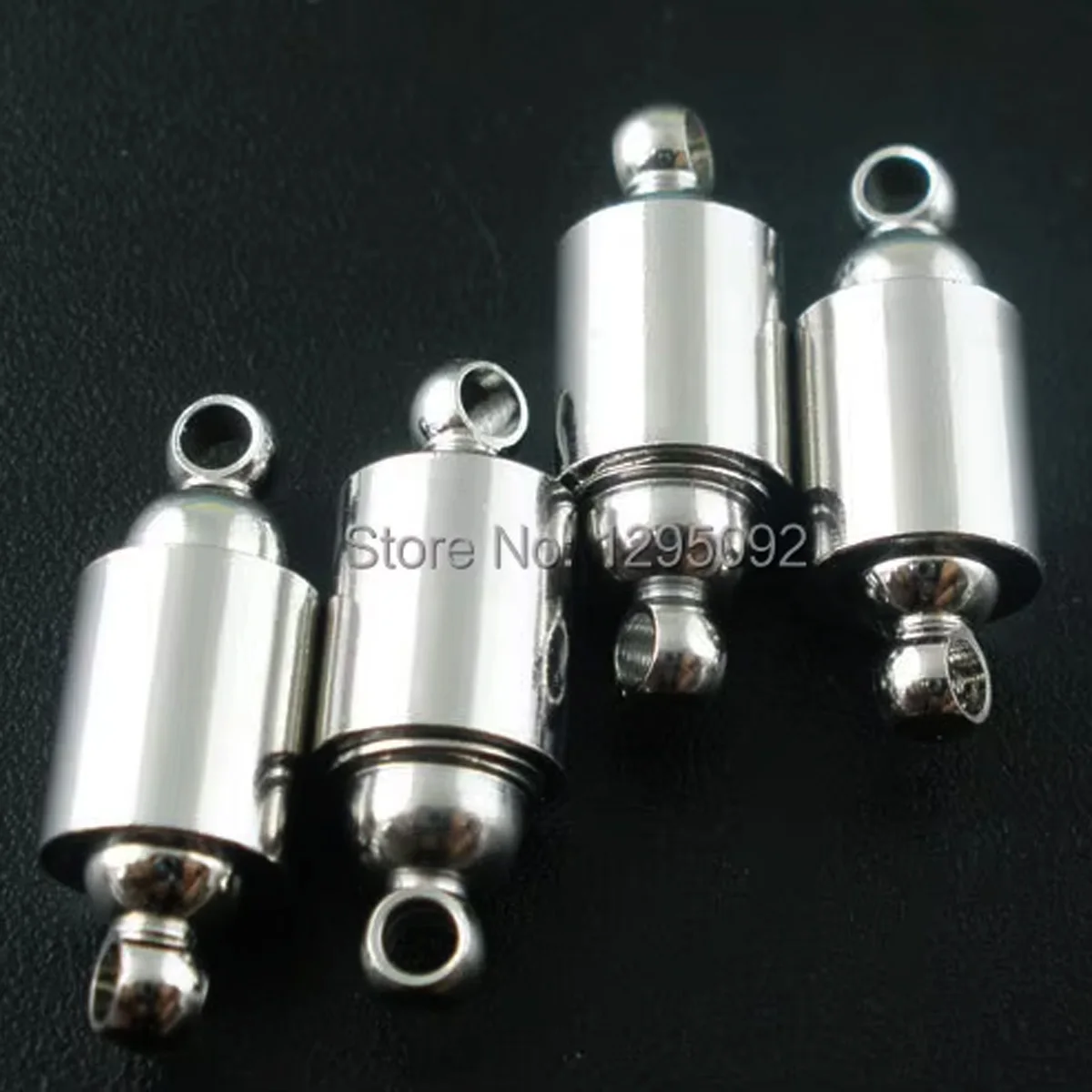 

100 Sets Silver Tone Barrel Screw Magnetic Clasps For Necklaces In Jewelry Findings Charms 22x8mm