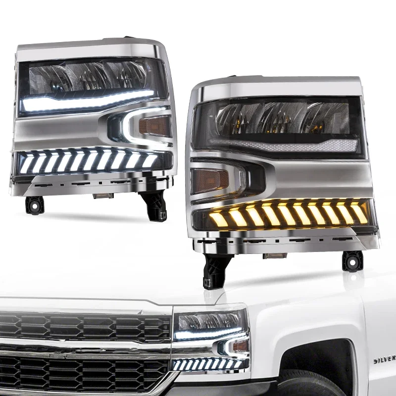 New Full LED Head Light Sequential Turn Signal Front Lamp 2016-2018 Headlights For CHEVROLET SILVERADO 1500 Thirdcustomcustom