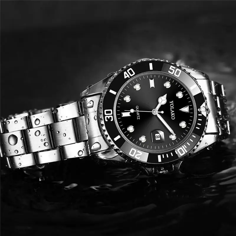 2024 Luxury Classic Men Watches Men Fashion Military Sport Watches Yolako Stainless Steel Date Analog Quartz Watch Reloj Hombre