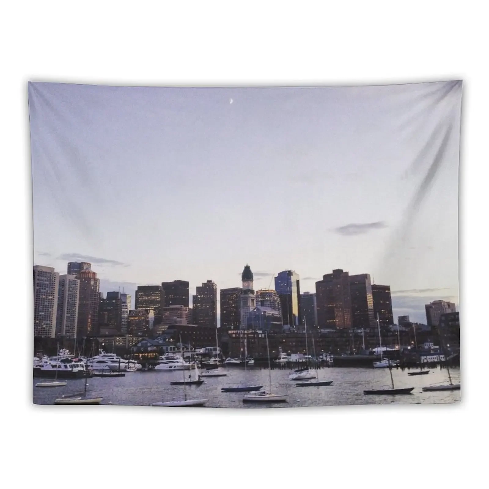 

Boston Harbor at Twilight Tapestry Decoration For Home Decorations For Your Bedroom Tapestry