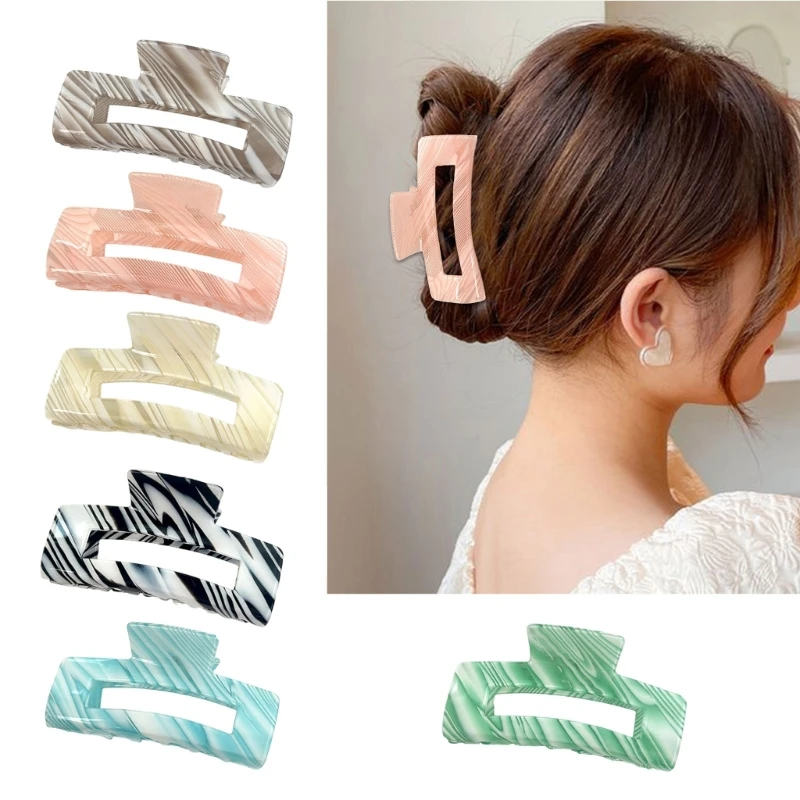 Colorful Striped Hair Claw Clip French Styles Hair Accessories For Women Girl