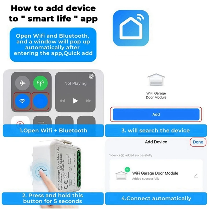 Tuya Smart Wifi Garage Door Opener Controller App Controllo remoto vocale Funziona per Alexa Google Home Assistant