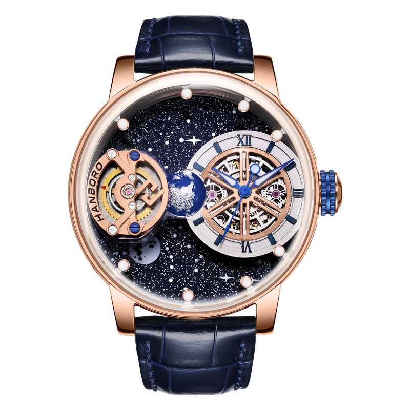 HANBORO Men's Hollow out Fully Automatic Mechanical Watch