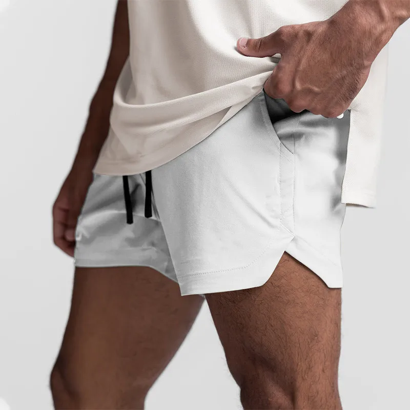 2024 Summer New Men\'s Quick Drying Solid Color Simple Shorts Outdoor Running Fitness Training Sports Comfortable Casual Shorts