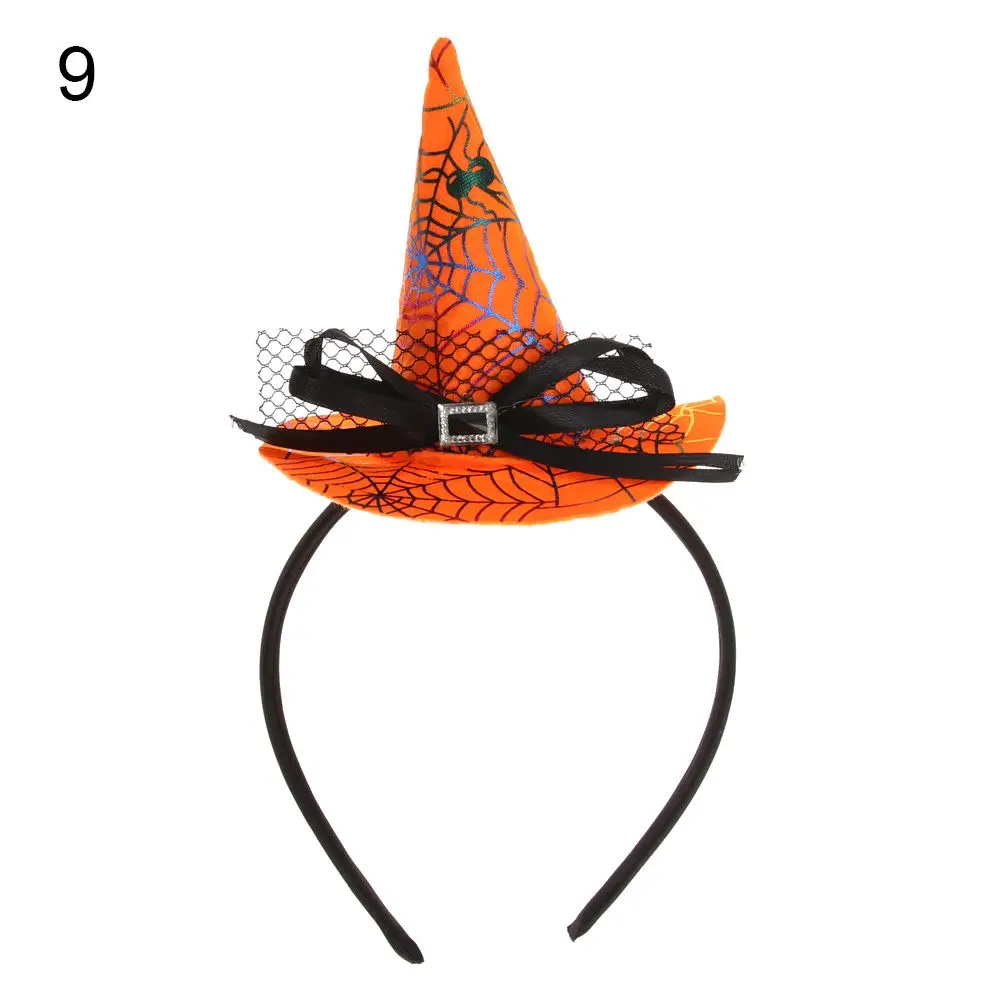 

Pumpkin Witch Hat Festival Skull Headband Props Point Cap Halloween Headband Decor Headwear Performance Props Party Hairband